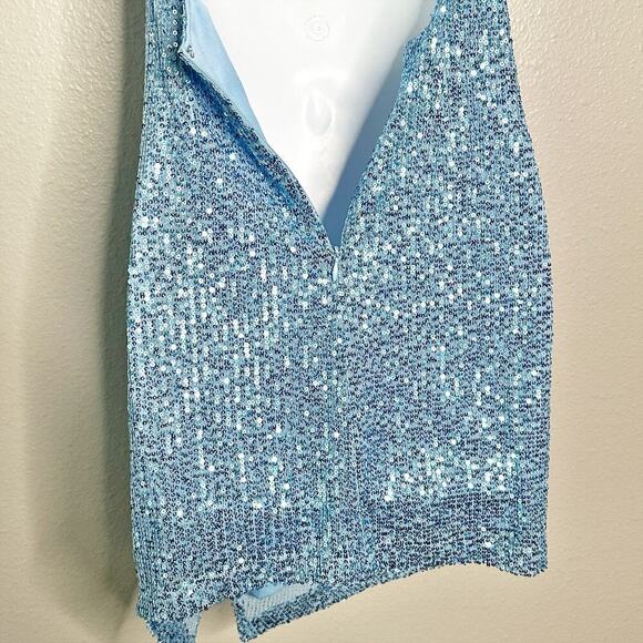 Hello Molly Twilight Dancer Light Blue Sequin Dress‎ women’s size 6 NEW - Picture 7 of 11